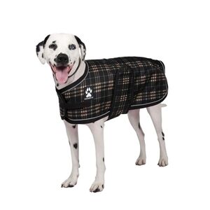Plaid Dog Coat - Black and Brown